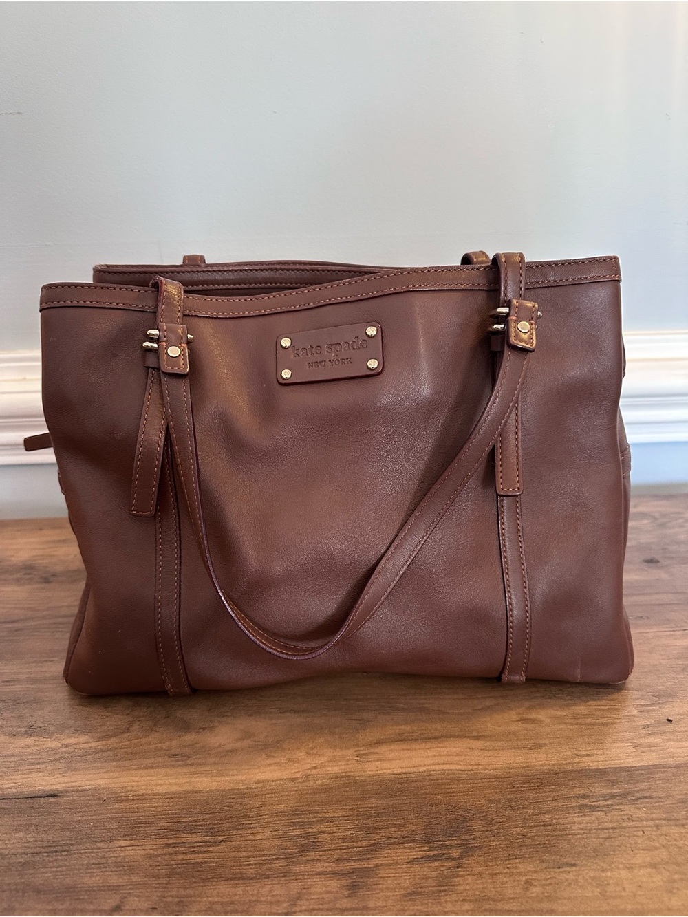 Kate Spade Brown Leather Triple Compartment Shoulder Bag PXRU1109 - Picture 2 of 12